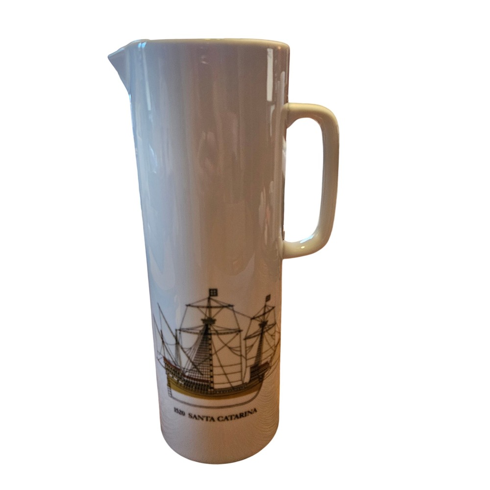 Johann Haviland Bavaria‎ Germany Santa Catarina 1520 Ship Porcelain Pitcher